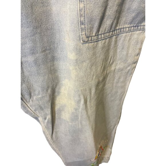 Vintage 90s K.T. Sport Keneth too Light Wash Denim Embroidered Capri Pants SZ MP - Picture 4 of 10